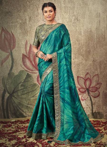 Sea Blue Colour NORITA 42400 SERIES GATHA Mahotsav New Latest Designer Ethnic Wear Silk Saree Collection 42421